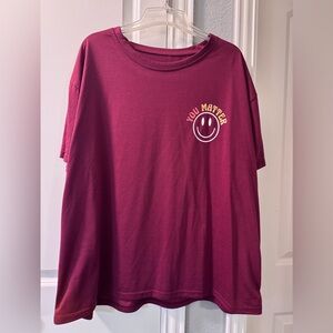 SHEIN Burgundy Tee with Positive Message